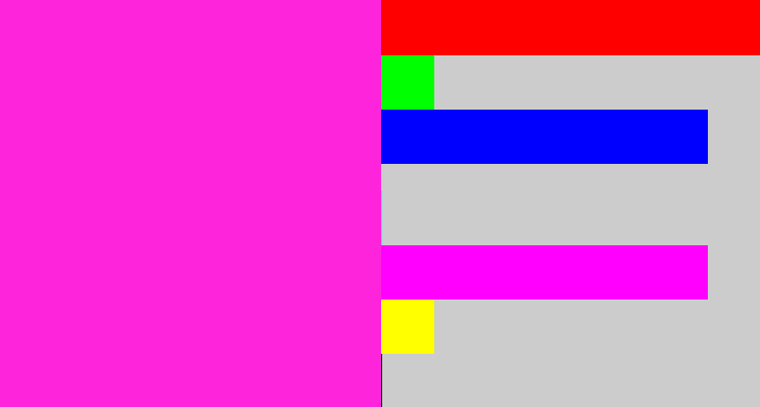 Hex color #fe24db - pink/purple