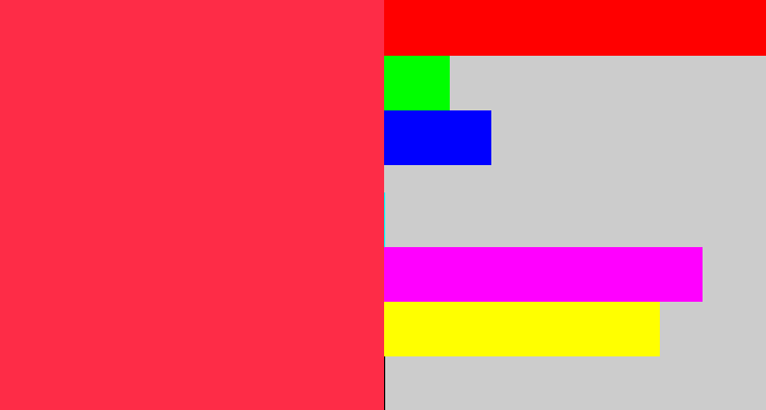 Hex color #fe2c47 - lightish red