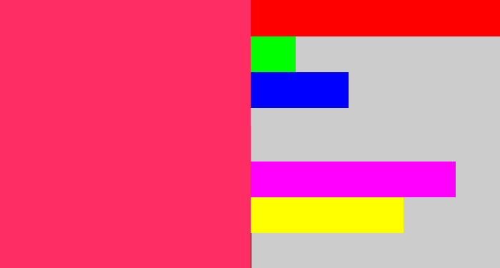 Hex color #fe2e64 - red pink