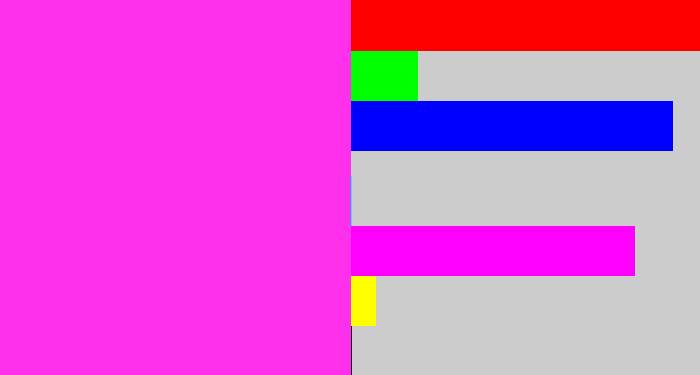 Hex color #fe30eb - pink/purple