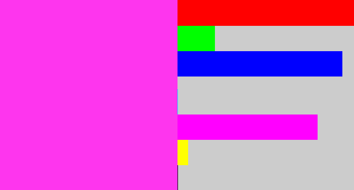 Hex color #fe35ee - pink/purple