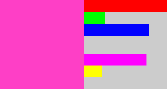 Hex color #fe3fc6 - barbie pink