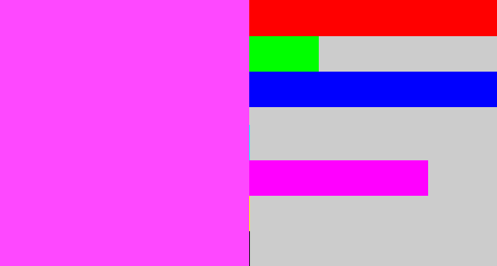 Hex color #fe48ff - violet pink