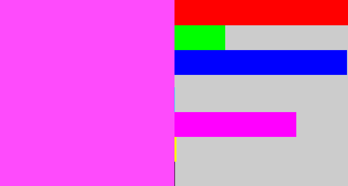 Hex color #fe4bfc - violet pink