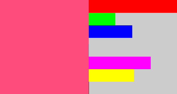 Hex color #fe4c7d - warm pink