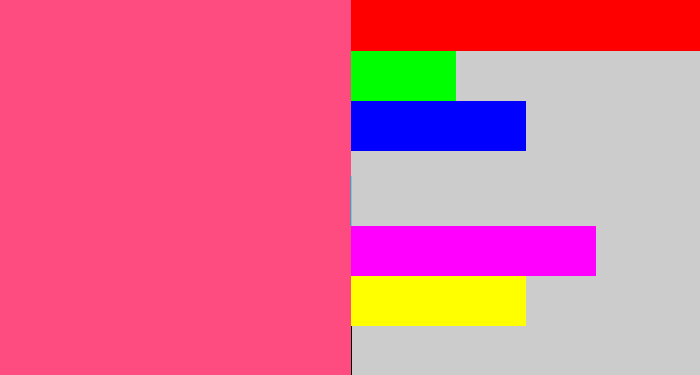 Hex color #fe4c80 - warm pink