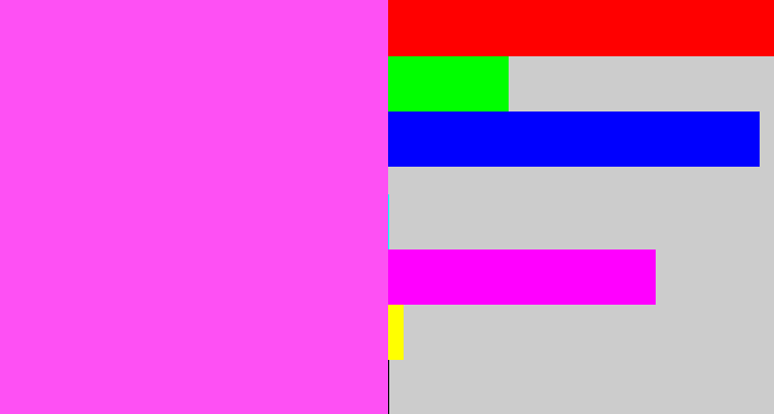 Hex color #fe50f4 - light magenta