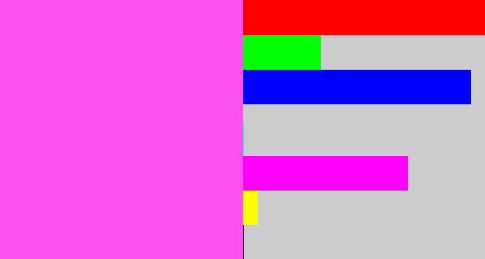 Hex color #fe52f0 - light magenta