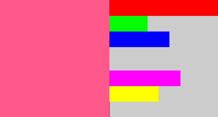 Hex color #fe5a8b - warm pink