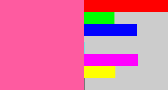 Hex color #fe5ba0 - medium pink