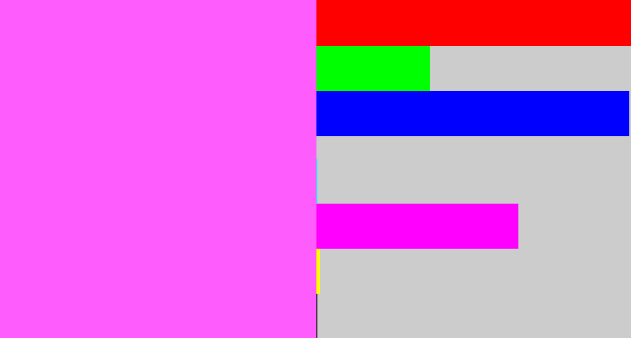 Hex color #fe5cfc - violet pink
