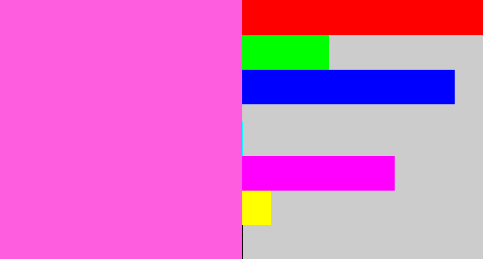 Hex color #fe5de0 - candy pink