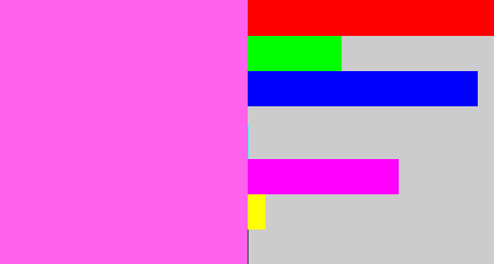 Hex color #fe62ec - candy pink