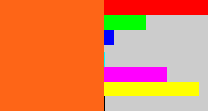 Hex color #fe6517 - orange