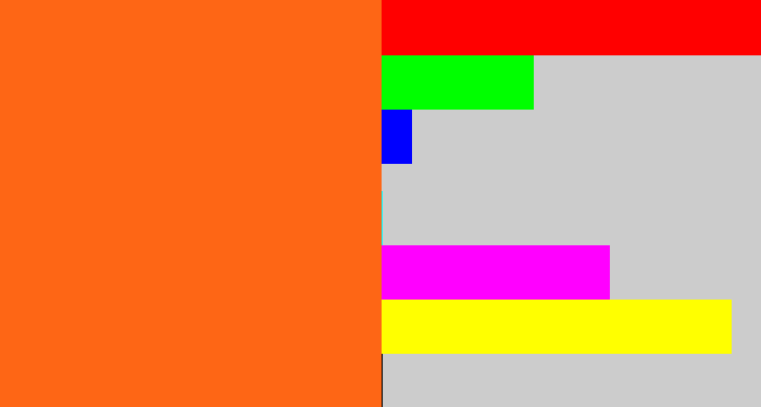 Hex color #fe6615 - orange