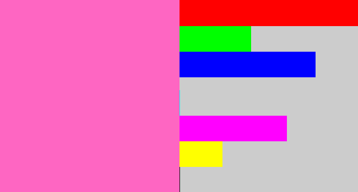 Hex color #fe66c2 - bubblegum