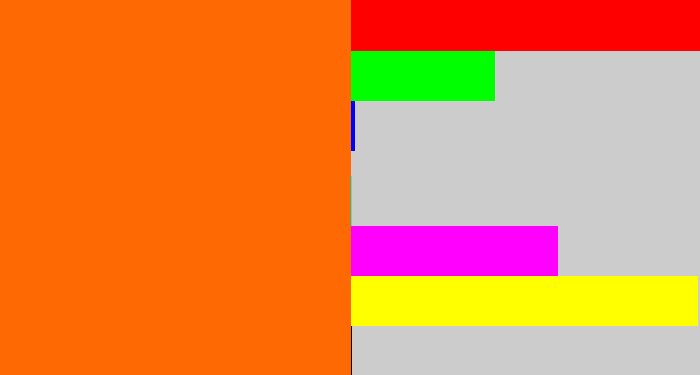 Hex color #fe6903 - orange