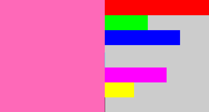 Hex color #fe69b8 - bubblegum