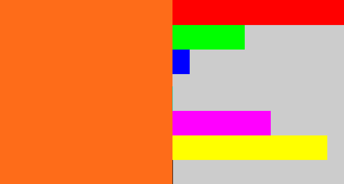 Hex color #fe6c19 - orange