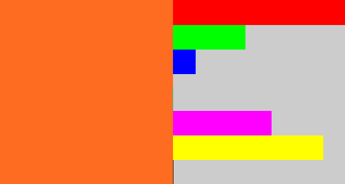 Hex color #fe6c21 - orange