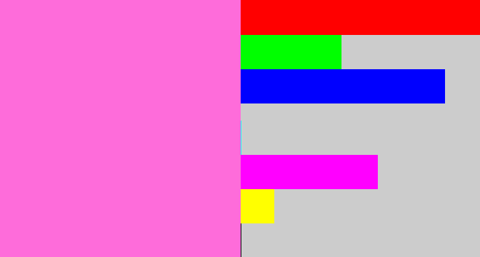 Hex color #fe6cda - candy pink