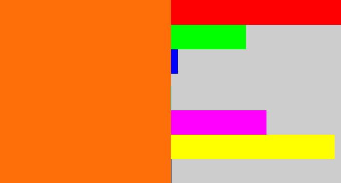 Hex color #fe6f0a - orange