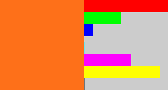 Hex color #fe7019 - orange