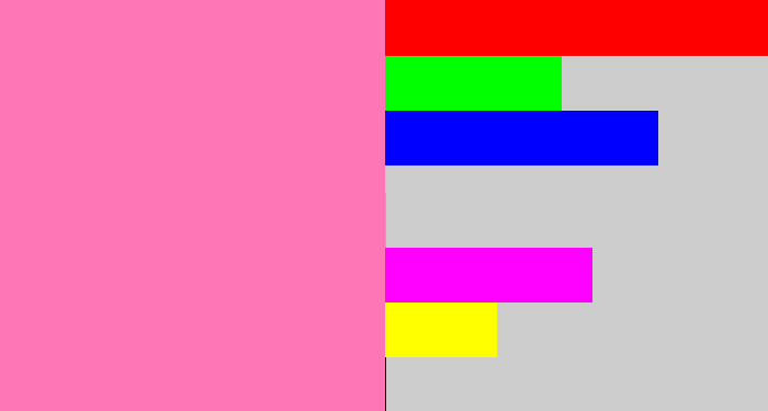 Hex color #fe76b5 - bubblegum