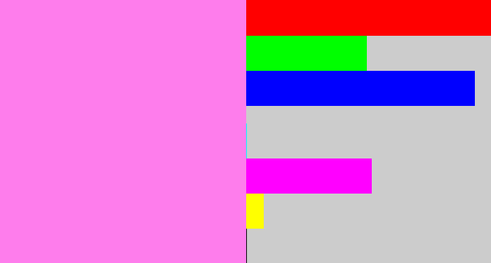 Hex color #fe7dec - purply pink