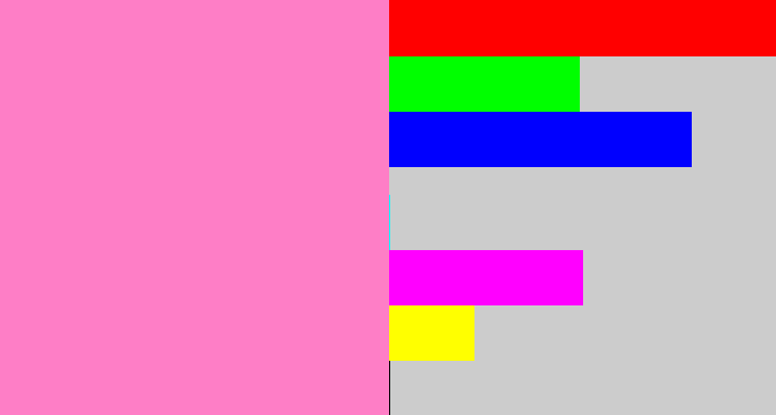 Hex color #fe7ec6 - pink