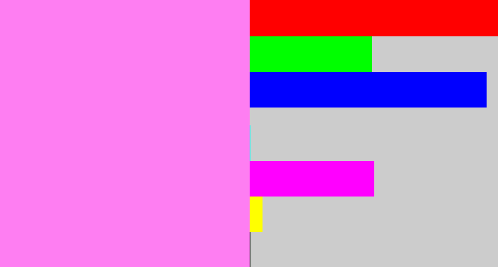 Hex color #fe7ef2 - purply pink