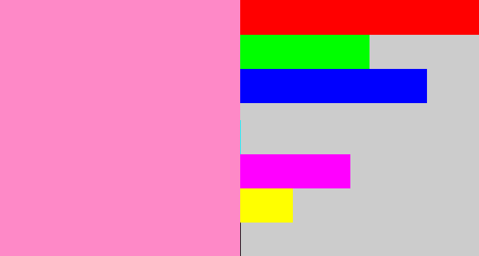 Hex color #fe89c7 - bubblegum pink
