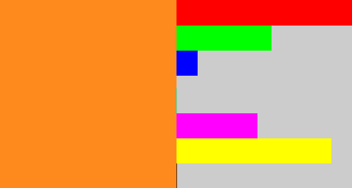 Hex color #fe8a1e - tangerine