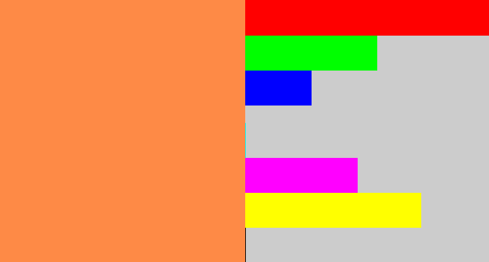Hex color #fe8a46 - orangeish