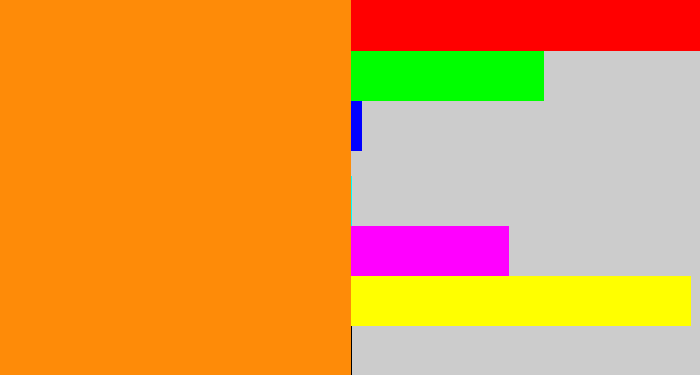 Hex color #fe8b08 - tangerine