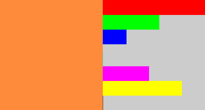 Hex color #fe8b3b - orangeish
