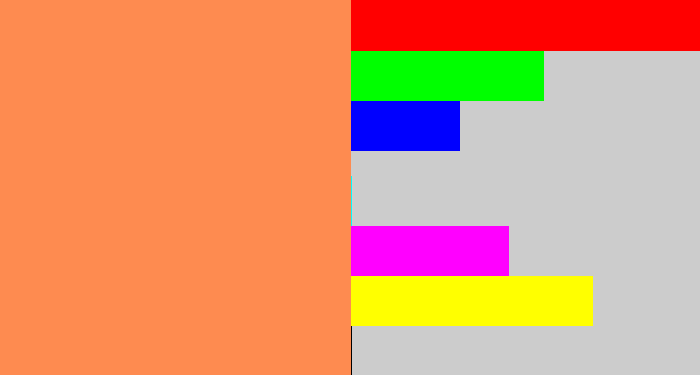 Hex color #fe8b50 - orangeish