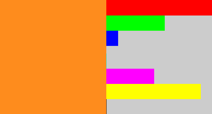 Hex color #fe8c1d - tangerine