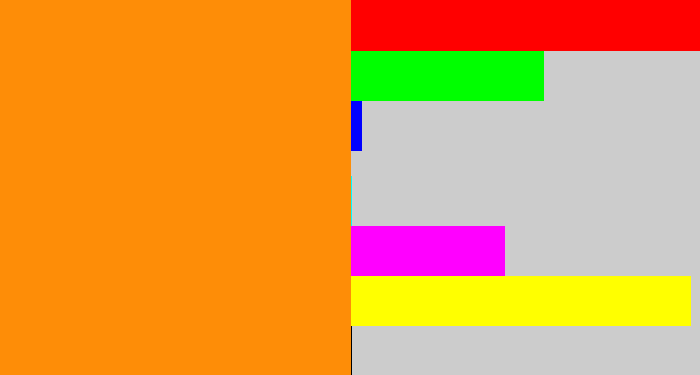 Hex color #fe8d07 - tangerine