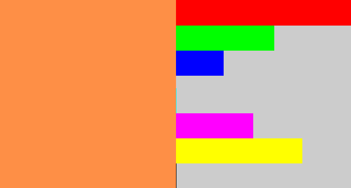 Hex color #fe8f46 - orangeish