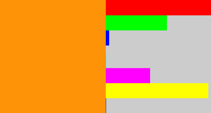 Hex color #fe9308 - tangerine