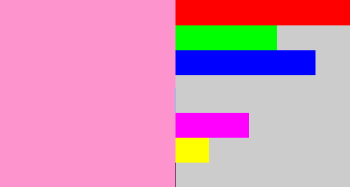 Hex color #fe94cd - bubblegum pink
