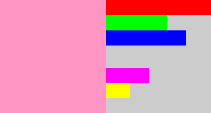 Hex color #fe95c3 - bubblegum pink