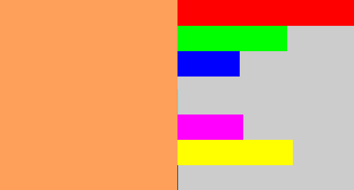 Hex color #fe9f5a - pale orange