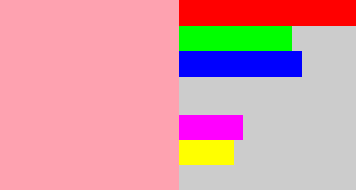 Hex color #fea2b0 - soft pink