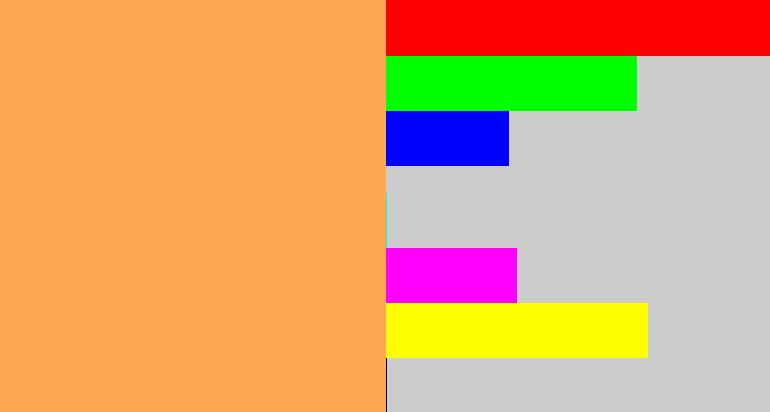 Hex color #fea751 - pale orange