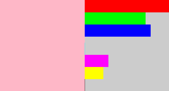 Hex color #feb7c7 - pastel pink