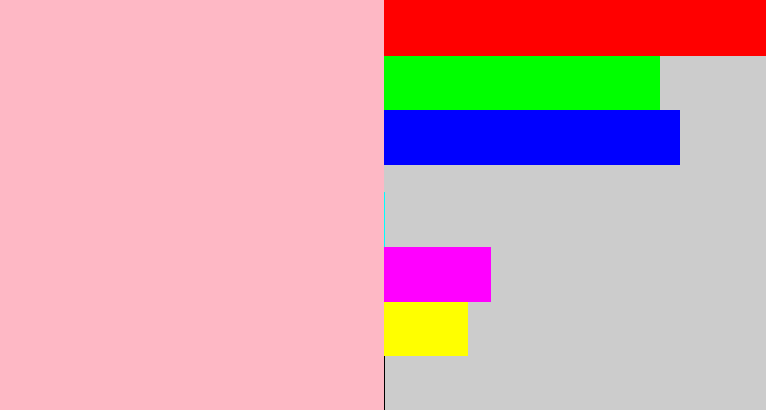 Hex color #feb8c5 - pastel pink