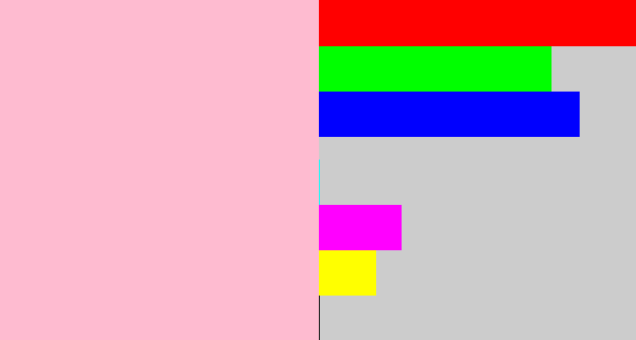 Hex color #febbd0 - pastel pink
