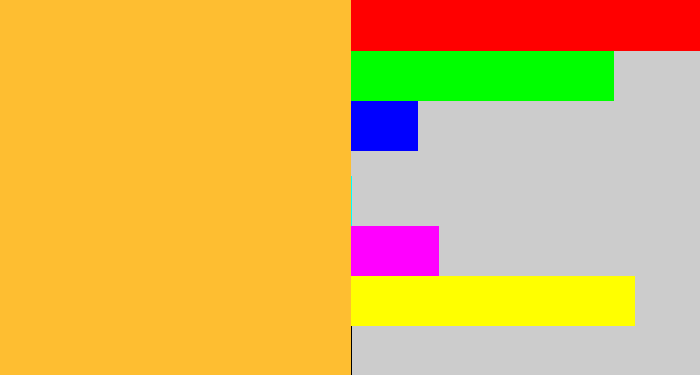 Hex color #febe31 - macaroni and cheese
